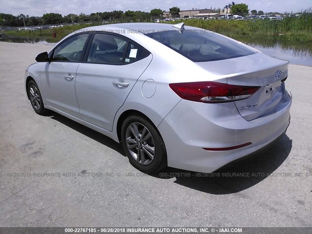 5NPD84LF6JH246816 - 2018 HYUNDAI ELANTRA SEL/VALUE/LIMITED SILVER photo 3