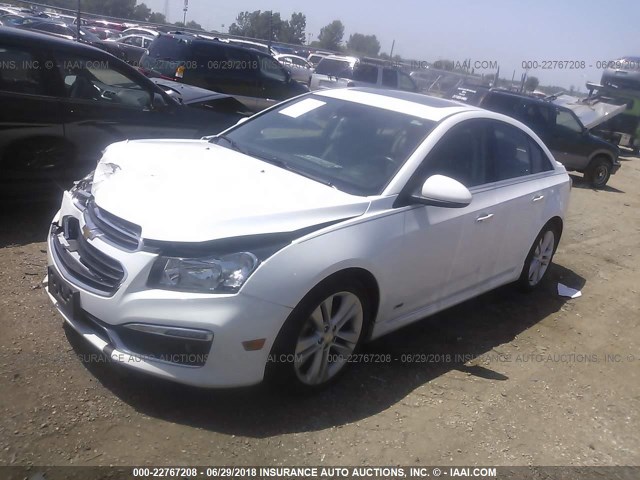 1G1PG5SB2F7186722 - 2015 CHEVROLET CRUZE LTZ WHITE photo 2