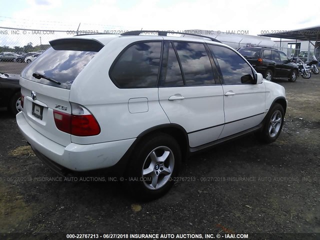 WBAFA53521LM85637 - 2001 BMW X5 3.0I WHITE photo 4