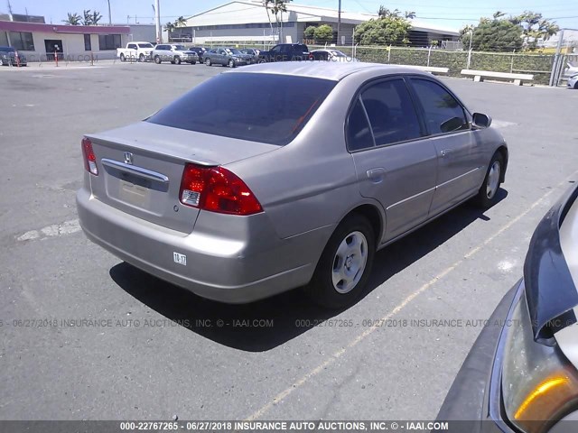 JHMES96633S025160 - 2003 HONDA CIVIC HYBRID GOLD photo 4