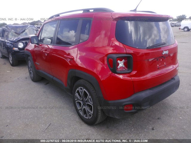 ZACCJABT9FPB34936 - 2015 JEEP RENEGADE LATITUDE RED photo 3