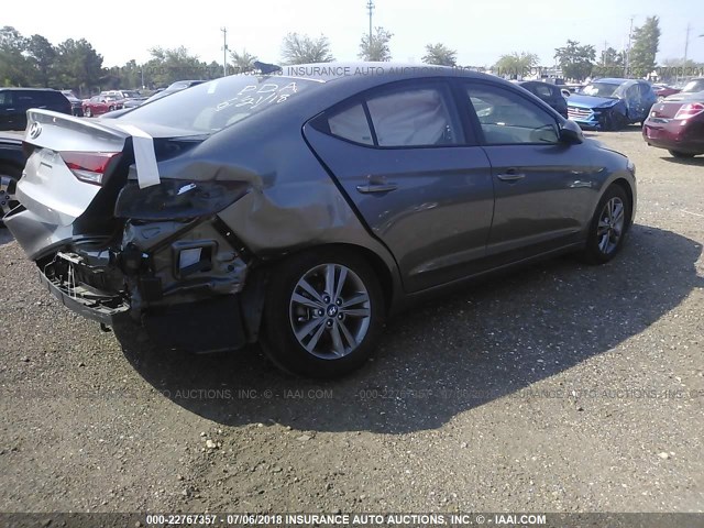 5NPD84LFXJH297445 - 2018 HYUNDAI ELANTRA SEL/VALUE/LIMITED GRAY photo 4