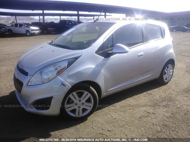 KL8CD6S94EC533077 - 2014 CHEVROLET SPARK 1LT SILVER photo 2