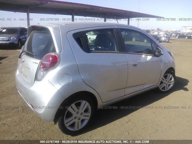 KL8CD6S94EC533077 - 2014 CHEVROLET SPARK 1LT SILVER photo 4