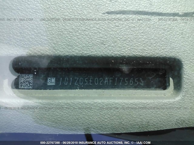 1G1ZC5E02AF175653 - 2010 CHEVROLET MALIBU 1LT თეთრი ფოტო 9