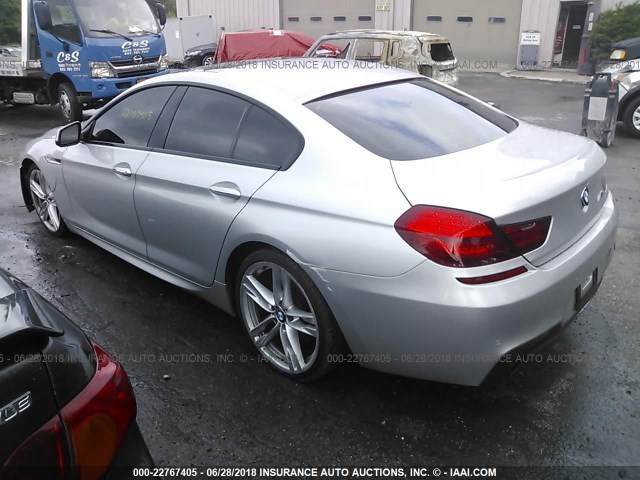 WBA6A0C51EDZ04516 - 2014 BMW 640 I/GRAN COUPE SILVER photo 3
