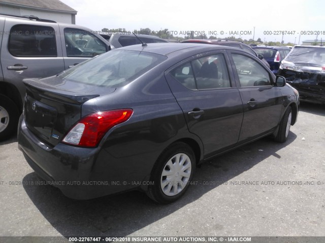 3N1CN7AP9FL925619 - 2015 NISSAN VERSA S/S PLUS/SV/SL GRAY photo 4