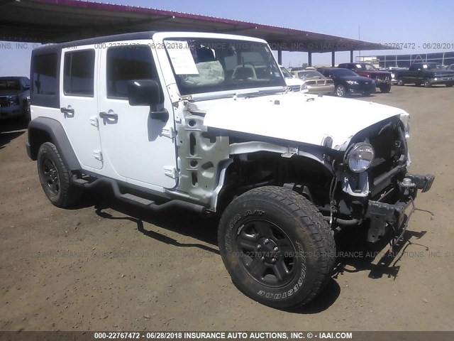 1C4BJWDG2FL769719 - 2015 JEEP WRANGLER UNLIMITE SPORT WHITE photo 1