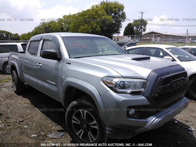 5TFBZ5DNXGX001210 - 2016 TOYOTA TACOMA DOUBLE CAB/SR5/TRD SPORT SILVER photo 1