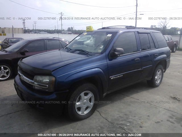 1GNDT13S922476936 - 2002 CHEVROLET TRAILBLAZER  BLUE photo 2