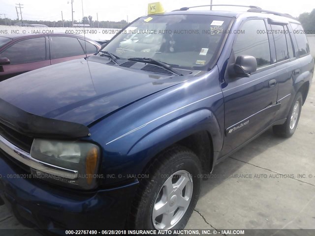 1GNDT13S922476936 - 2002 CHEVROLET TRAILBLAZER  BLUE photo 6