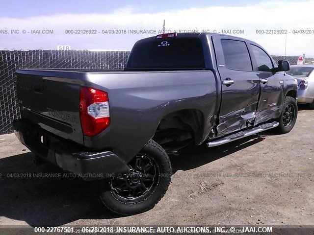 5TFHW5F19GX559725 - 2016 TOYOTA TUNDRA CREWMAX LIMITED GRAY photo 4