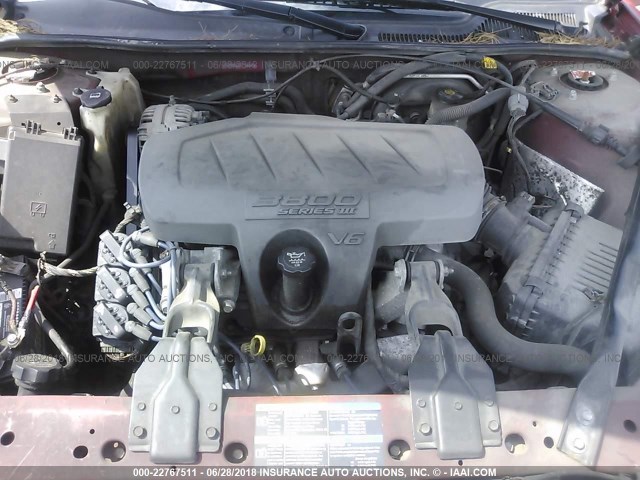 2G2WP552381185842 - 2008 PONTIAC GRAND PRIX RED photo 10