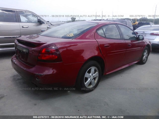 2G2WP552381185842 - 2008 PONTIAC GRAND PRIX RED photo 4
