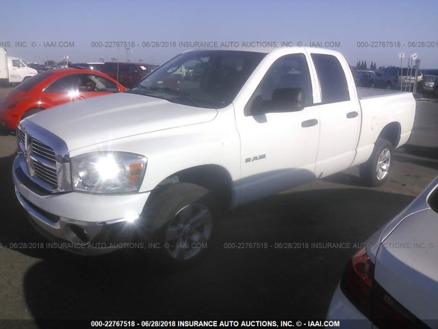 1D7HU18N68J233289 - 2008 DODGE RAM 1500 ST/SLT WHITE photo 2