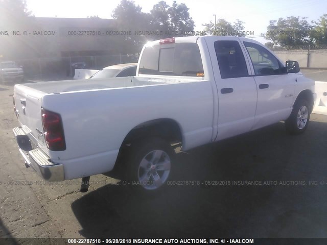 1D7HU18N68J233289 - 2008 DODGE RAM 1500 ST/SLT WHITE photo 4