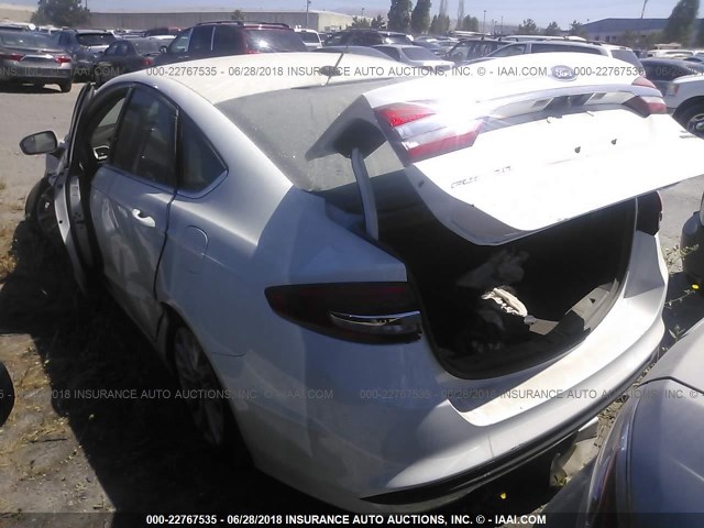 3FA6P0LU0HR182935 - 2017 FORD FUSION SE HYBRID WHITE photo 3