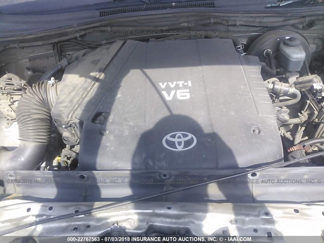 3TMJU62N36M025842 - 2006 TOYOTA TACOMA DOUBLE CAB PRERUNNER SILVER photo 10