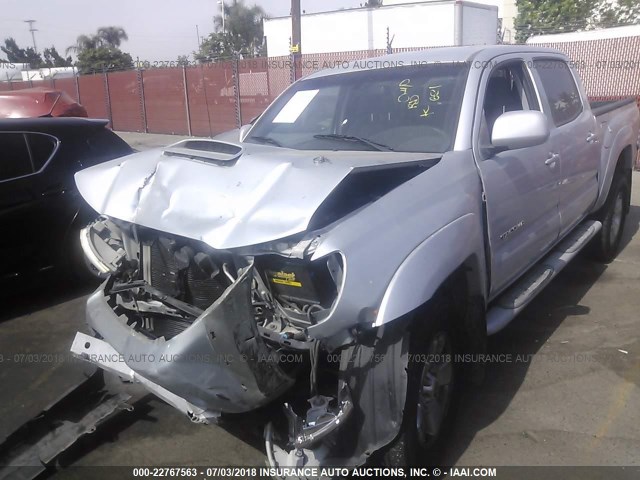 3TMJU62N36M025842 - 2006 TOYOTA TACOMA DOUBLE CAB PRERUNNER SILVER photo 2