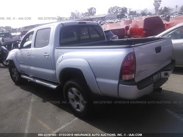 3TMJU62N36M025842 - 2006 TOYOTA TACOMA DOUBLE CAB PRERUNNER SILVER photo 3