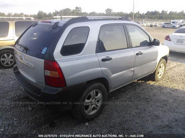 KNDJE723777388089 - 2007 KIA SPORTAGE EX/LX SILVER photo 4