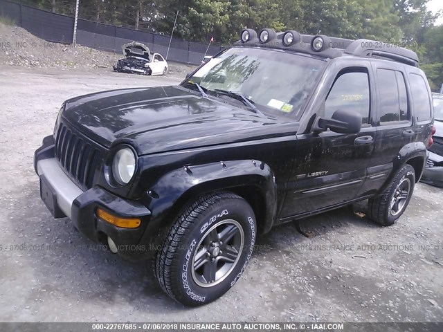 1J4GL38K53W598059 - 2003 JEEP LIBERTY RENEGADE BLACK photo 2