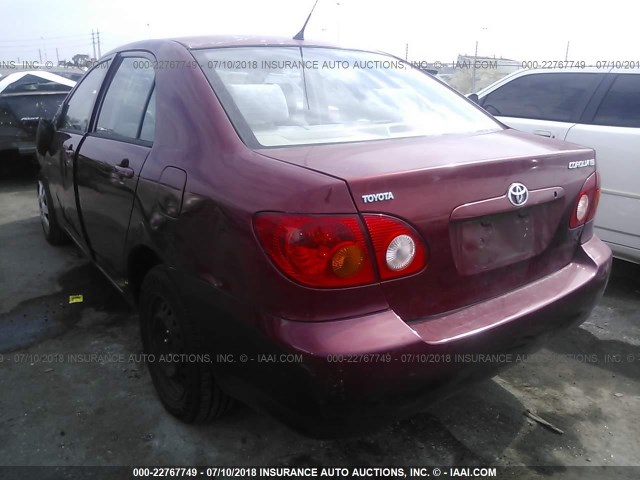 JTDBR32E332006201 - 2003 TOYOTA COROLLA CE/LE MAROON photo 3