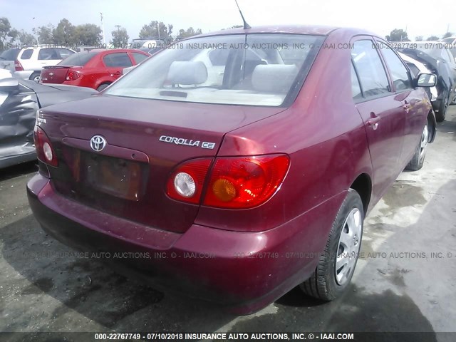 JTDBR32E332006201 - 2003 TOYOTA COROLLA CE/LE MAROON photo 4