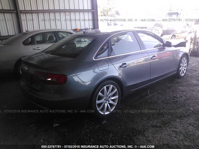 WAUFFAFL5DN044470 - 2013 AUDI A4 PREMIUM PLUS GRAY photo 4