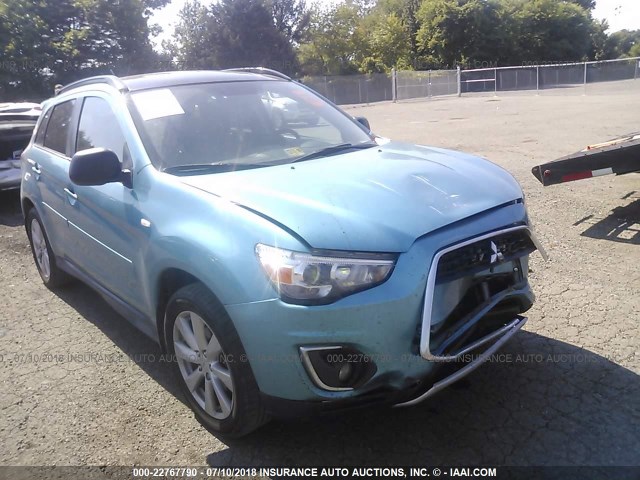 4A4AR4AU4EE007099 - 2014 MITSUBISHI OUTLANDER SPORT SE BLUE photo 1