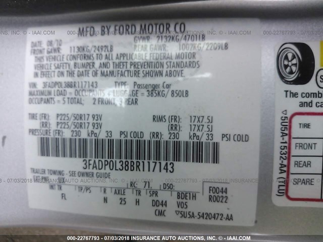 3FADP0L38BR117143 - 2011 FORD FUSION HYBRID SILVER photo 9