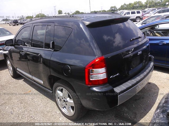 1J8FF57W07D195495 - 2007 JEEP COMPASS LIMITED BLACK photo 3