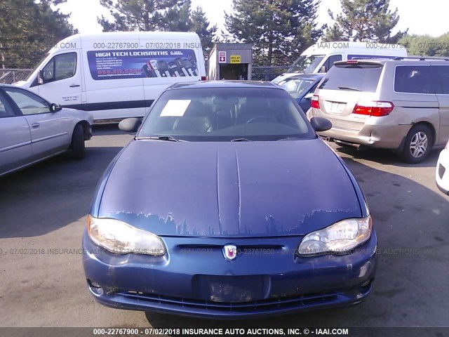 2G1WX12K349193887 - 2004 CHEVROLET MONTE CARLO SS BLUE photo 6