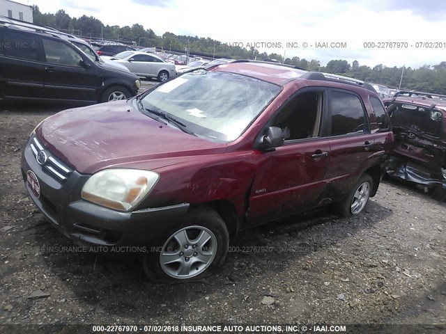 KNDJE724267230802 - 2006 KIA NEW SPORTAGE  RED photo 2