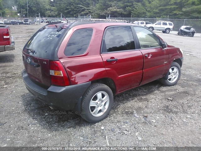 KNDJE724267230802 - 2006 KIA NEW SPORTAGE  RED photo 4