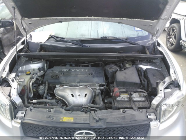 JTLKE50E281010963 - 2008 TOYOTA SCION XB Silber Foto 10