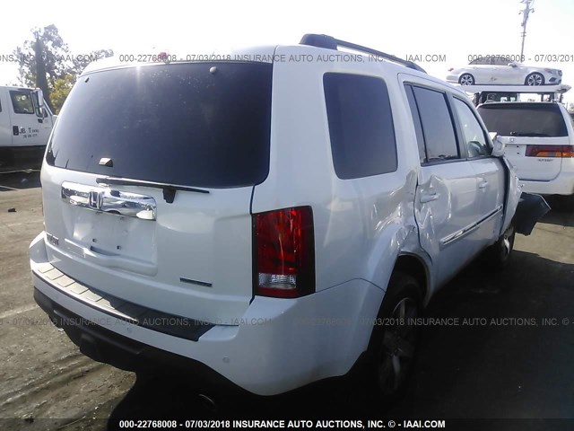 5FNYF3H99EB007737 - 2014 HONDA PILOT TOURING WHITE photo 4