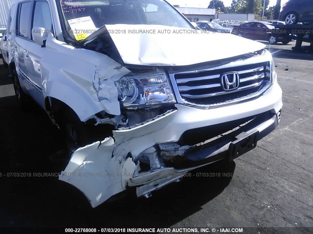 5FNYF3H99EB007737 - 2014 HONDA PILOT TOURING WHITE photo 6