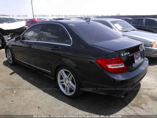 WDDGF4HB5CA647881 - 2012 MERCEDES-BENZ C 250 BLACK photo 3