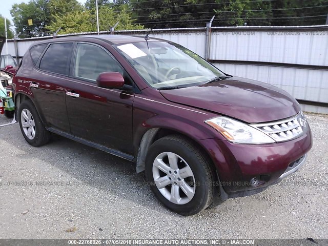 JN8AZ08T77W507689 - 2007 NISSAN MURANO SL/SE/S BURGUNDY photo 1