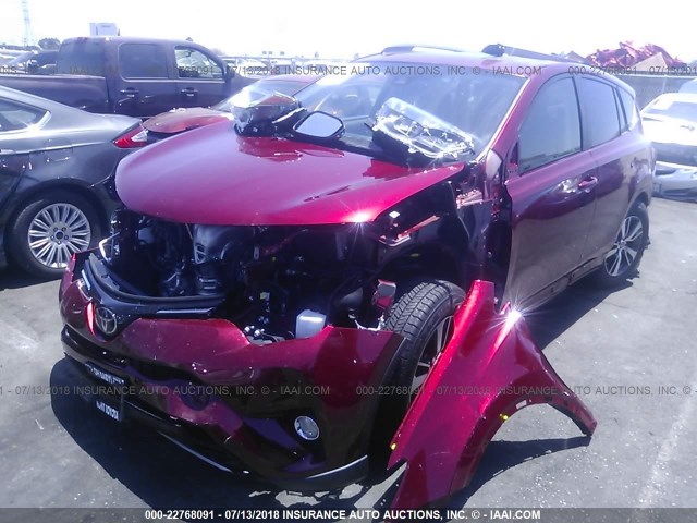 JTMWFREV5JD121487 - 2018 TOYOTA RAV4 ADVENTURE/XLE RED photo 2