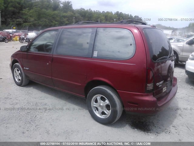 4N2DN1111VD803705 - 1997 NISSAN QUEST XE/GXE RED photo 3