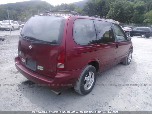 4N2DN1111VD803705 - 1997 NISSAN QUEST XE/GXE RED photo 4