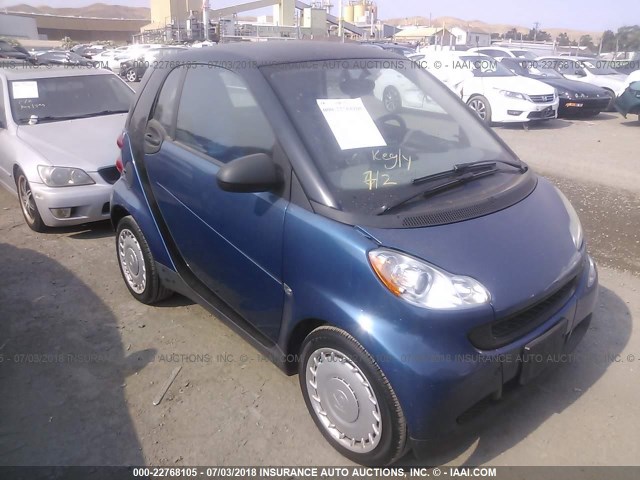 WMEEJ31X79K231027 - 2009 SMART FORTWO PURE/PASSION BLUE photo 1