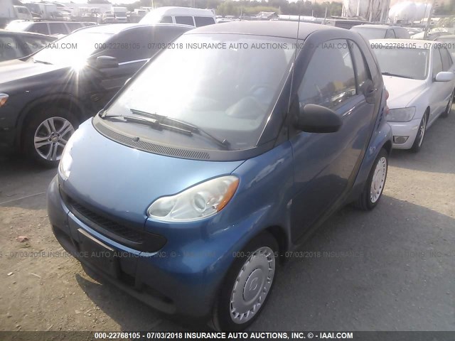 WMEEJ31X79K231027 - 2009 SMART FORTWO PURE/PASSION BLUE photo 2