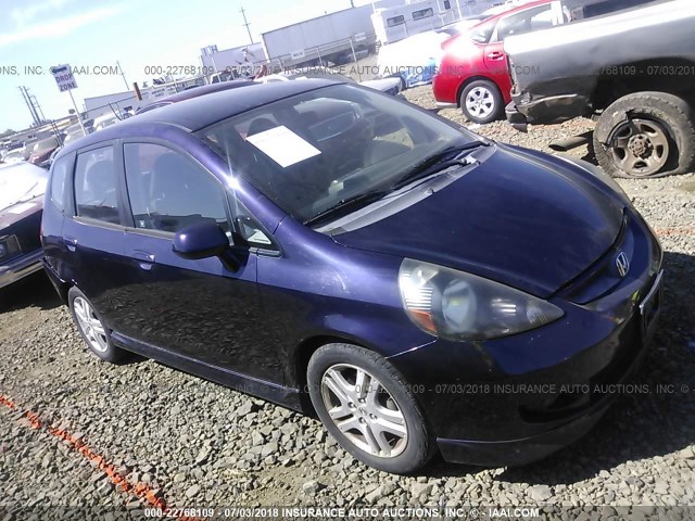 JHMGD37628S009098 - 2008 HONDA FIT SPORT Dark Blue photo 1