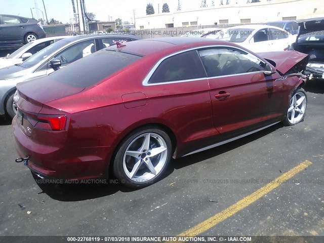 WAUSNAF59JA000851 - 2018 AUDI A5 PREMIUM S LINE RED photo 4