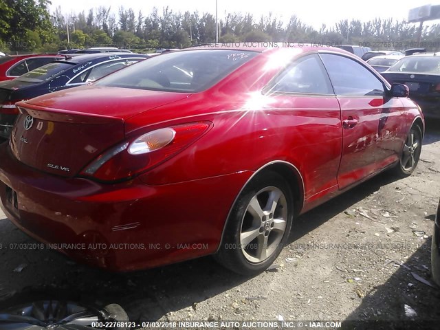 4T1CA38P24U010570 - 2004 TOYOTA CAMRY SOLARA SE/SLE RED photo 4