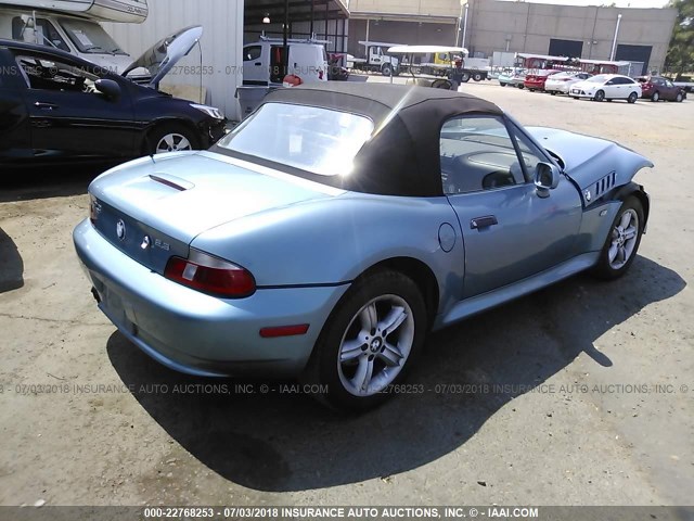 4USCH9349YLF88304 - 2000 BMW Z3 2.3 BLUE photo 4