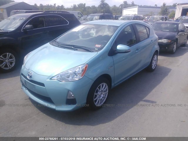 JTDKDTB39D1049199 - 2013 TOYOTA PRIUS C Light Blue photo 2